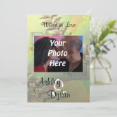 Softball Sportthema Fotobruiloft Kaart (Staand voorkant)