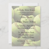 Softball Sportthema Fotobruiloft Kaart (Achterkant)