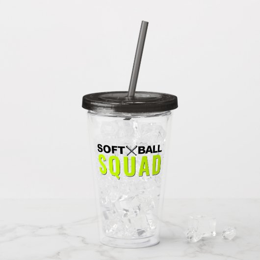 Softball Squad Tumbler Acryl Drinkbeker (Achterkant ijs)