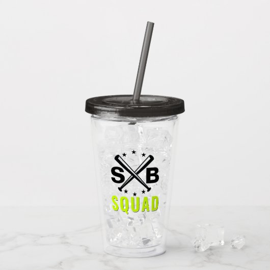 Softball Squad Tumbler Acryl Drinkbeker (Achterkant ijs)