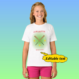 Softball star player aangepaste tekst t-shirt