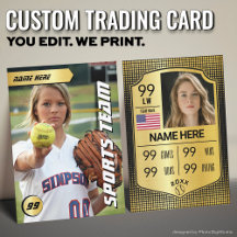 Softball Stats Shield Kaart Softball Trading Kaart