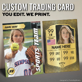Softball Stats Shield Kaart Softball Trading Kaart Contactkaartje