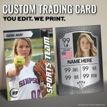 Softball Stats Shield Kaart Softball Trading Kaart