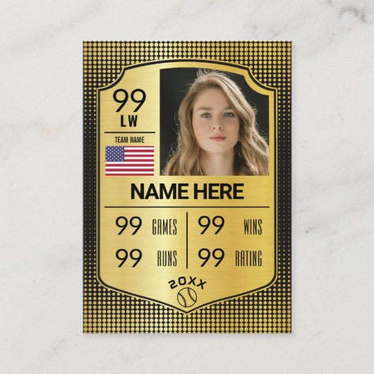 Softball Stats Shield Kaart Softball Trading Kaart Contactkaartje (Voorkant)