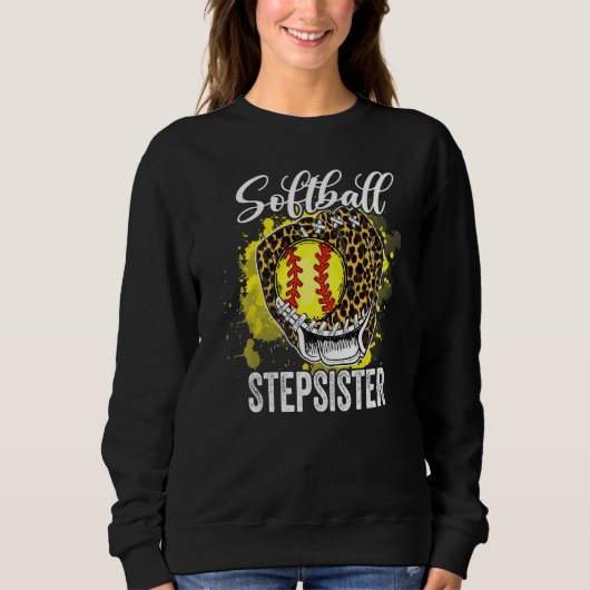 Softball Stepzus Leopard Glove Day Moeders Trui (Voorkant)