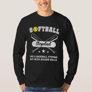 Softball stiefvader zoals een honkbalvader maar da t-shirt