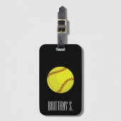 Softball Style Aangepaste naam Bagagelabel (Voorkant (verticaal))