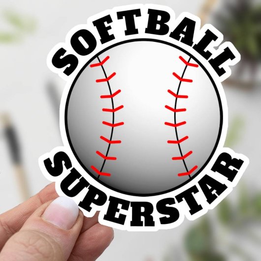 Softball Superstar Sport Sticker