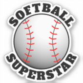 Softball Superstar Sport Sticker (Voorkant)