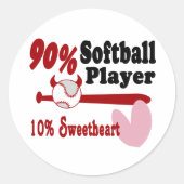 Softball Sweeat Ronde Sticker (Voorkant)
