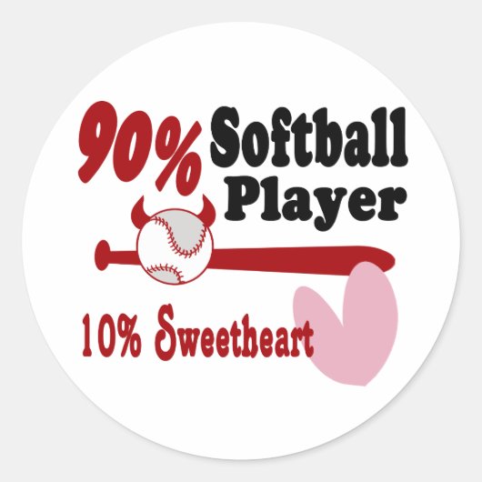Softball Sweeat Ronde Sticker (Voorkant)