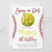 Softball Swing op Over Verjaardag Kaart (Voorkant)