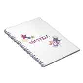 Softball Swirl Notitieboek (Rechterzijde)