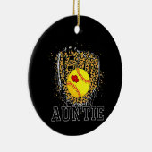 Softball tante Leopard Game Day tante Moeder Keramisch Ornament (Rechts)