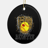 Softball tante Leopard Game Day tante Moeder Keramisch Ornament (Links)