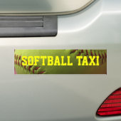 Softball Taxi Bumpersticker (Op auto)