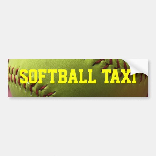Softball Taxi Bumpersticker (Voorkant)