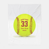 Softball Team Custom Fleece Deken (Voorkant)