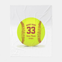 Softball Team Custom Fleece Deken