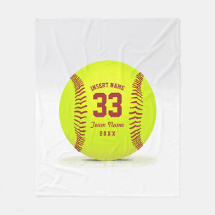 Softball Team Custom Fleece Deken