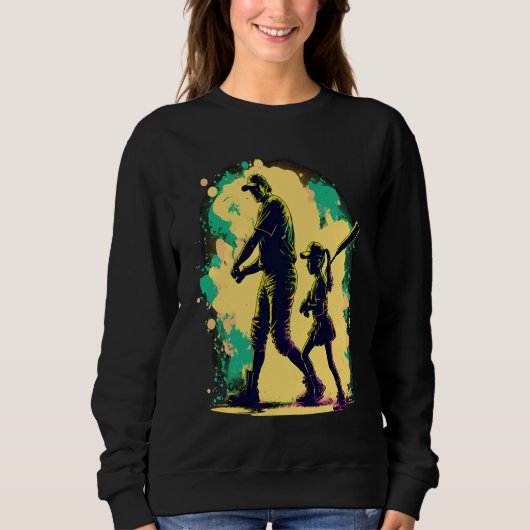 Softball Team Fans Father And Daughter Playing  1 Trui (Voorkant)