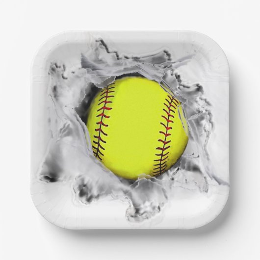 Softball-team Napkins Papieren Bordje (Voorkant)
