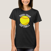 Softball Team, Player and Jersey Number T-shirt (Voorkant)
