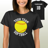 Softball Team, Player and Jersey Number T-shirt
