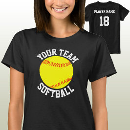 Softball Team, Player and Jersey Number T-shirt