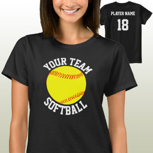 Softball Team, Player and Jersey Number T-shirt