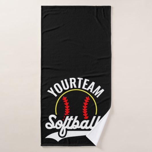 Softball Team Speler VOEG NAAM TOE Personalized Le Bad Handdoek (Badhanddoek)