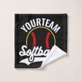 Softball Team Speler VOEG NAAM TOE Personalized Le Bad Handdoek (Wasdoekje)