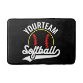 Softball Team Speler VOEG NAAM TOE Personalized Le Badmat (Voorkant)