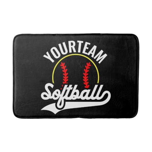 Softball Team Speler VOEG NAAM TOE Personalized Le Badmat (Voorkant)