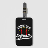 Softball Team Speler VOEG NAAM TOE Personalized Le Bagagelabel (Voorkant (verticaal))