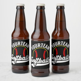 Softball Team Speler VOEG NAAM TOE Personalized Le Bier Etiket