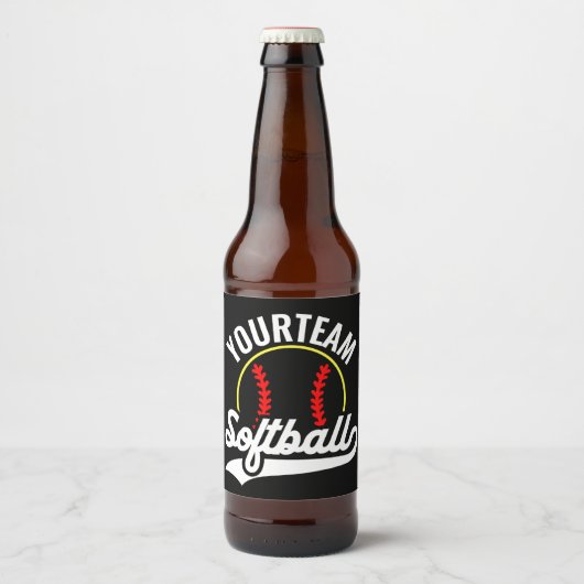 Softball Team Speler VOEG NAAM TOE Personalized Le Bier Etiket (Voorkant)