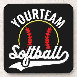 Softball Team Speler VOEG NAAM TOE Personalized Le Bier Onderzetter
