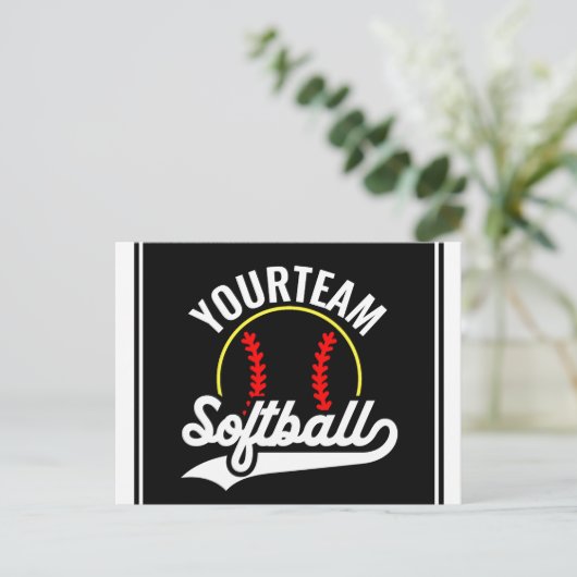 Softball Team Speler VOEG NAAM TOE Personalized Le Briefkaart (Staand voorkant)