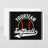 Softball Team Speler VOEG NAAM TOE Personalized Le Briefkaart (Voorkant / Achterkant)