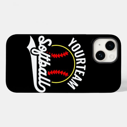 Softball Team Speler VOEG NAAM TOE Personalized Le Case-Mate iPhone Case (Achterkant (horizontaal))