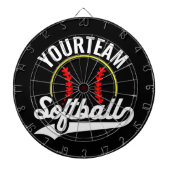 Softball Team Speler VOEG NAAM TOE Personalized Le Dartbord (Voorkant)
