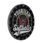 Softball Team Speler VOEG NAAM TOE Personalized Le Dartbord (Voorkant Links)