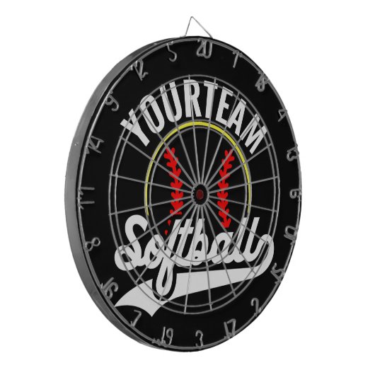 Softball Team Speler VOEG NAAM TOE Personalized Le Dartbord (Voorkant Links)