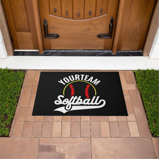 Softball Team Speler VOEG NAAM TOE Personalized Le Deurmat (Buiten)