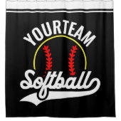 Softball Team Speler VOEG NAAM TOE Personalized Le Douchegordijn (Voorkant)