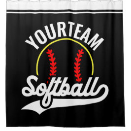 Softball Team Speler VOEG NAAM TOE Personalized Le Douchegordijn