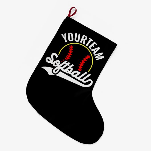 Softball Team Speler VOEG NAAM TOE Personalized Le Grote Kerstsok (Voorkant (Hangend))