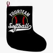 Softball Team Speler VOEG NAAM TOE Personalized Le Grote Kerstsok (Voorkant)